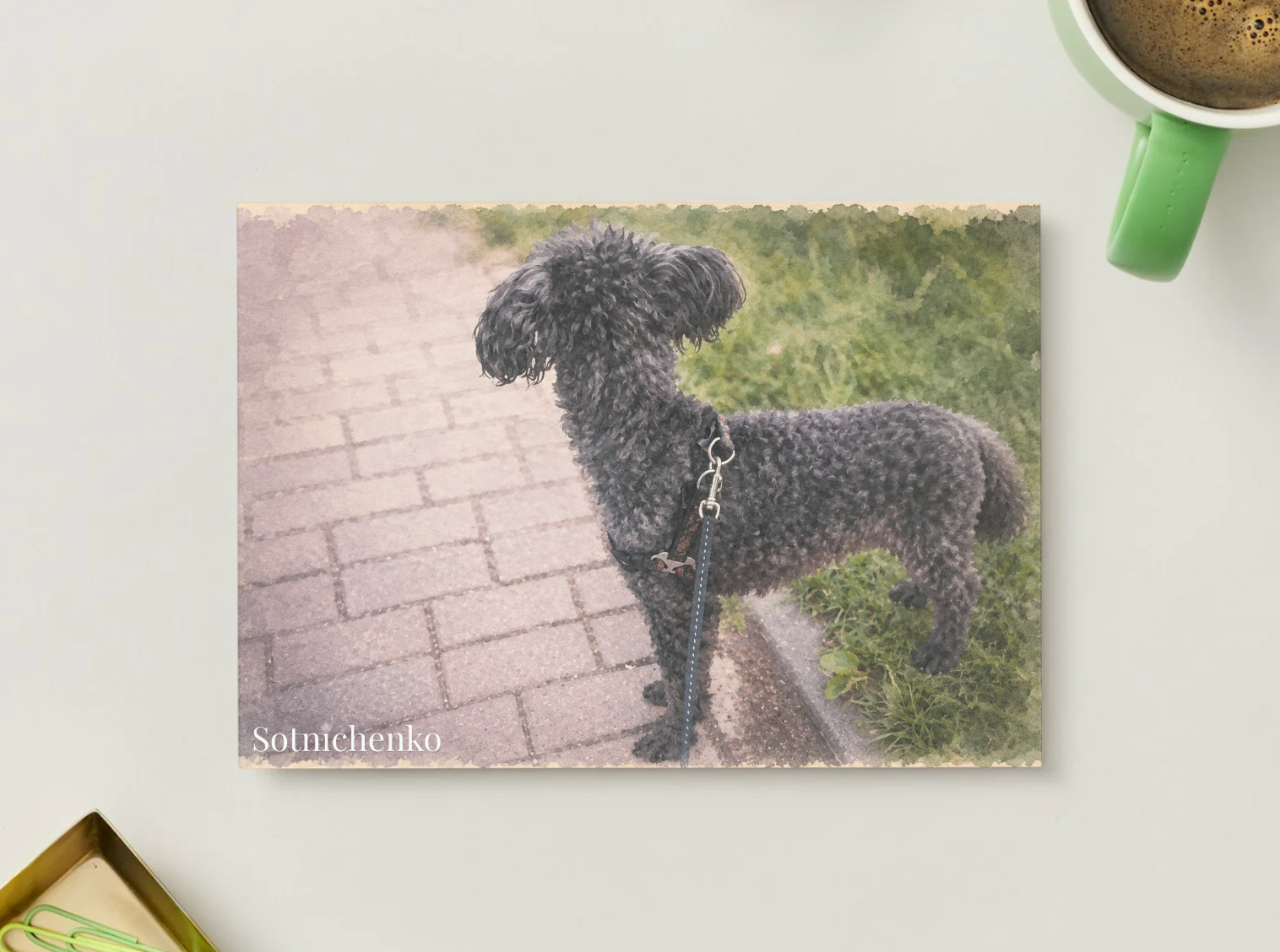 Waiting by the Path — Vintage Printable Postcard