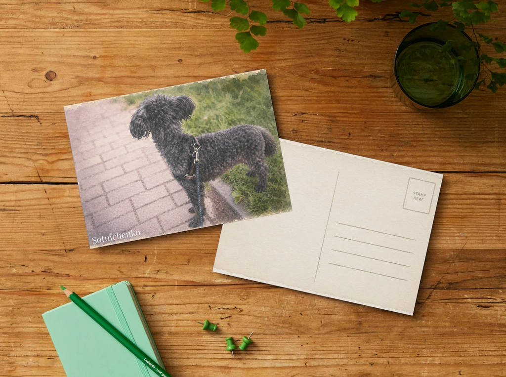 Waiting by the Path — Vintage Printable Postcard