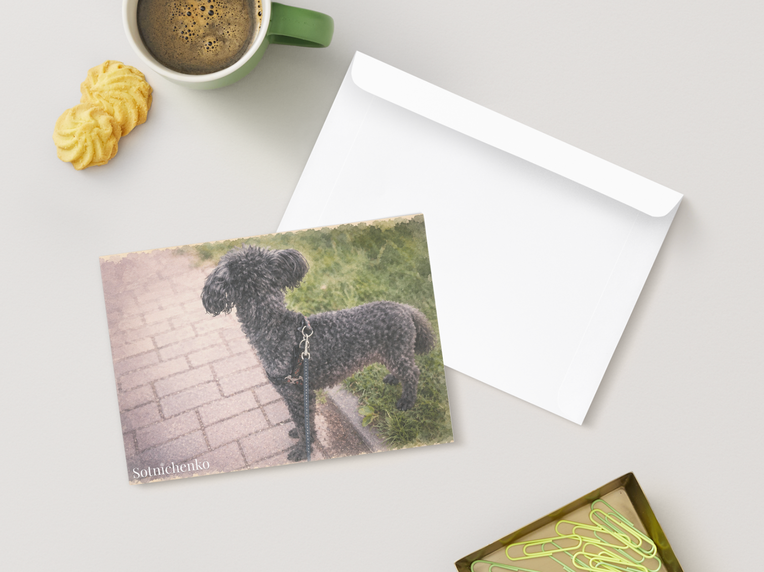 Waiting by the Path — Vintage Printable Postcard