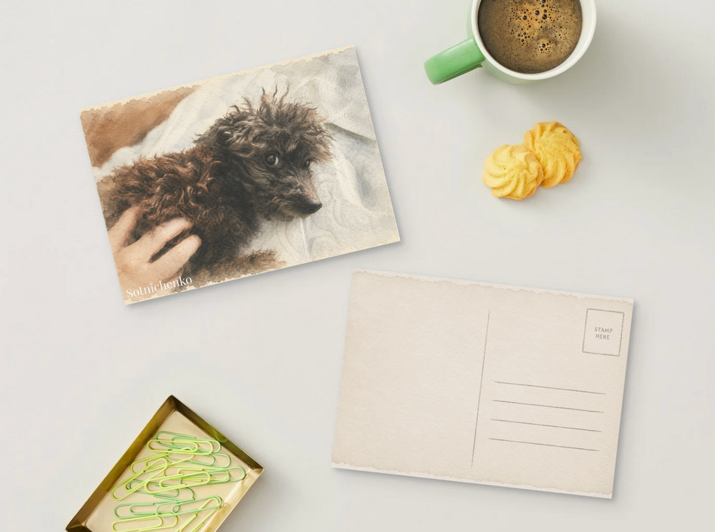 Soft Eyes — Cozy Printable Postcard