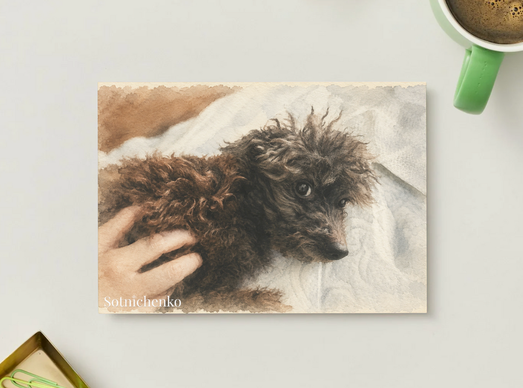 Soft Eyes — Cozy Printable Postcard