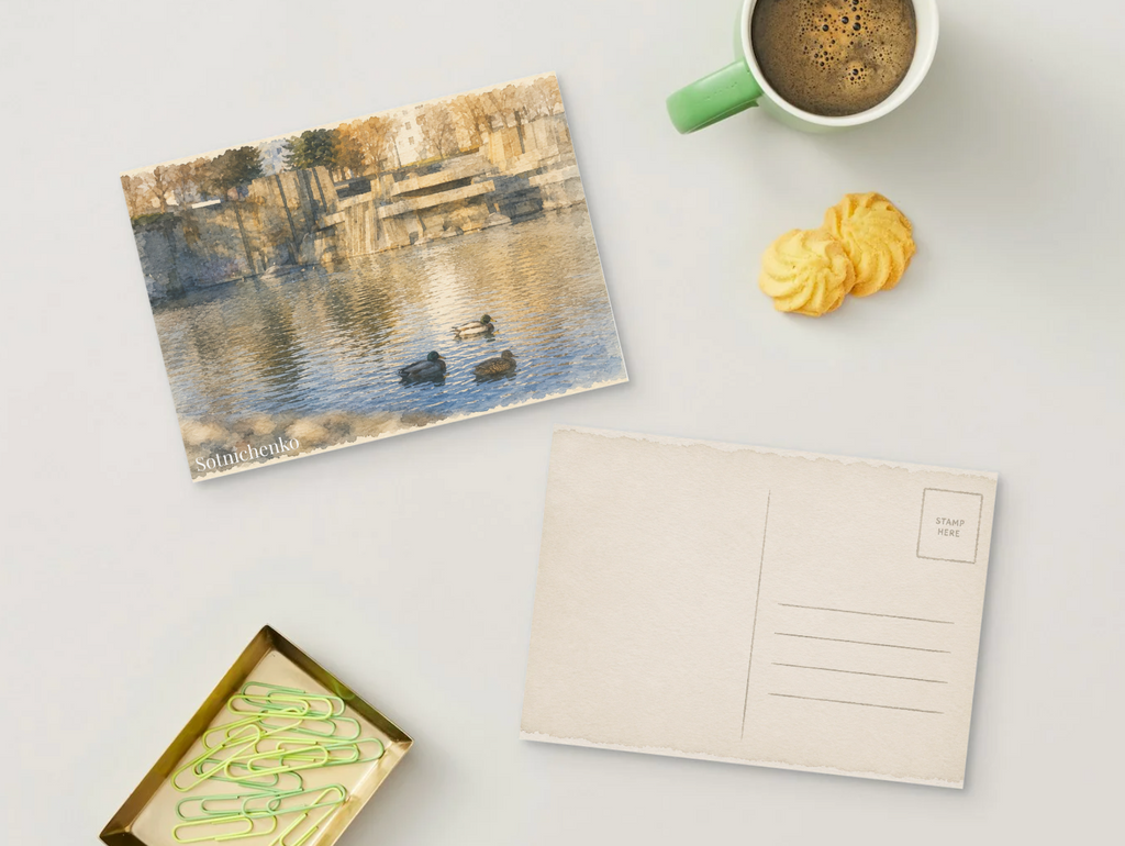 Golden Pond — Vintage Printable Postcard