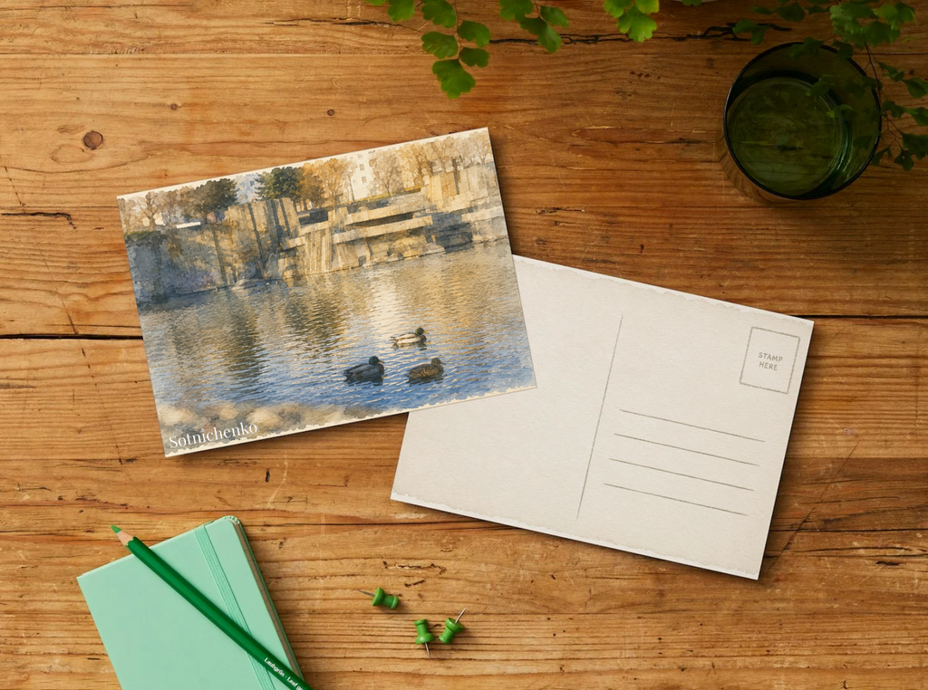 Golden Pond — Vintage Printable Postcard