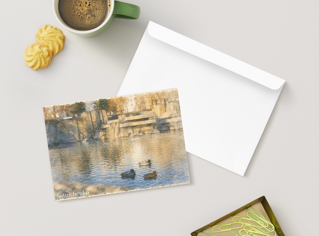 Golden Pond — Vintage Printable Postcard