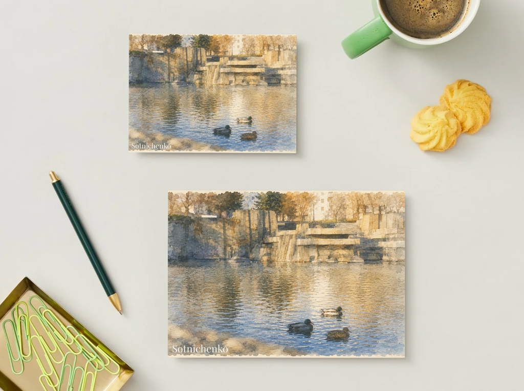 Golden Pond — Vintage Printable Postcard