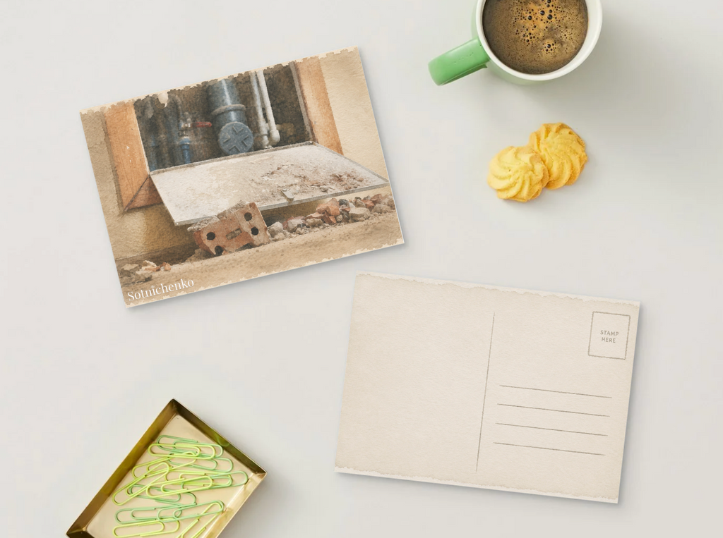 Behind the Panel — Moody Printable Postcard
