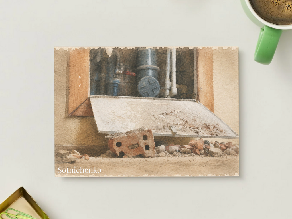 Behind the Panel — Moody Printable Postcard