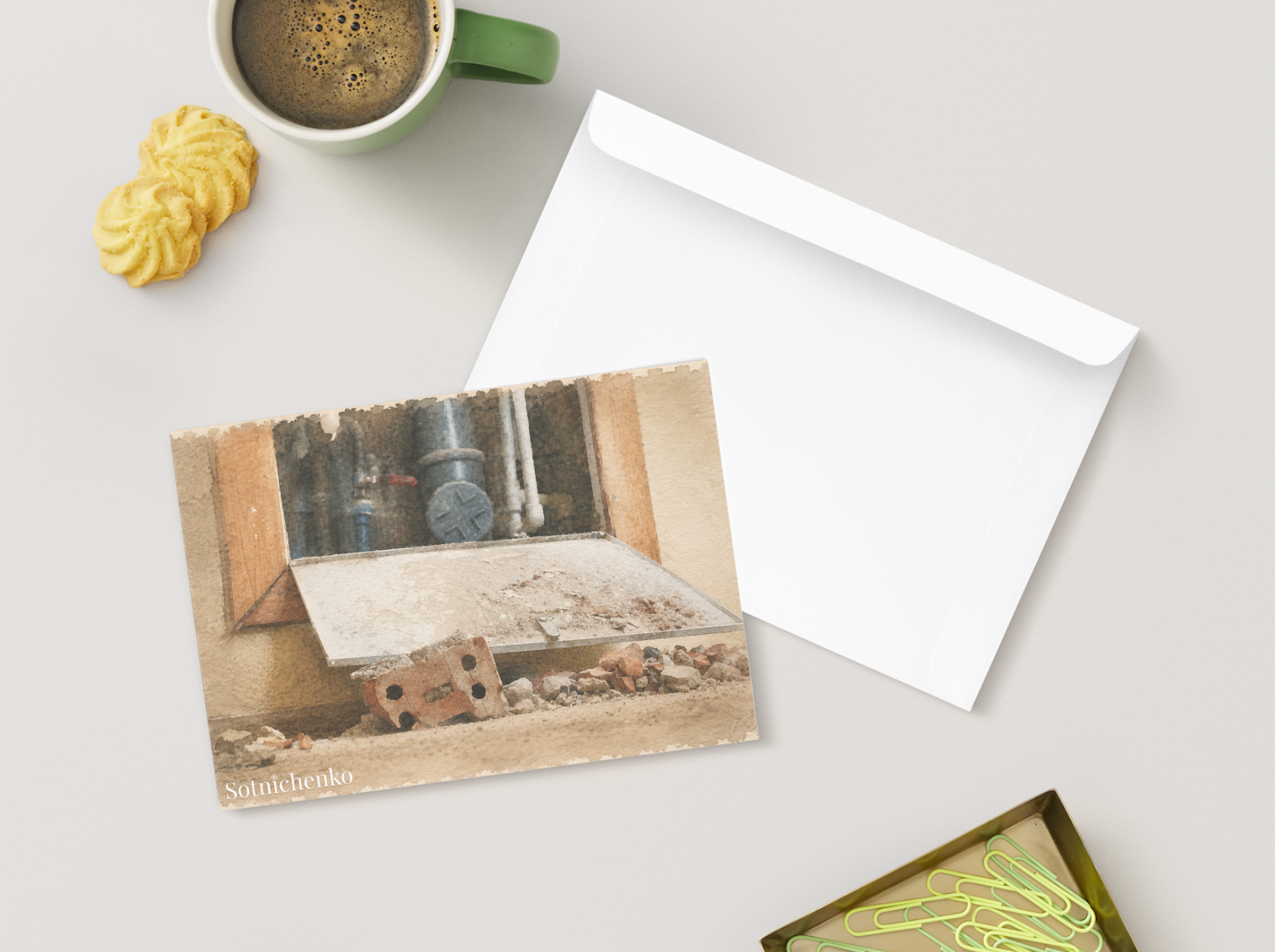 Behind the Panel — Moody Printable Postcard