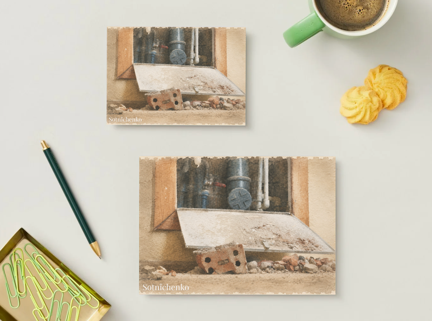 Behind the Panel — Moody Printable Postcard