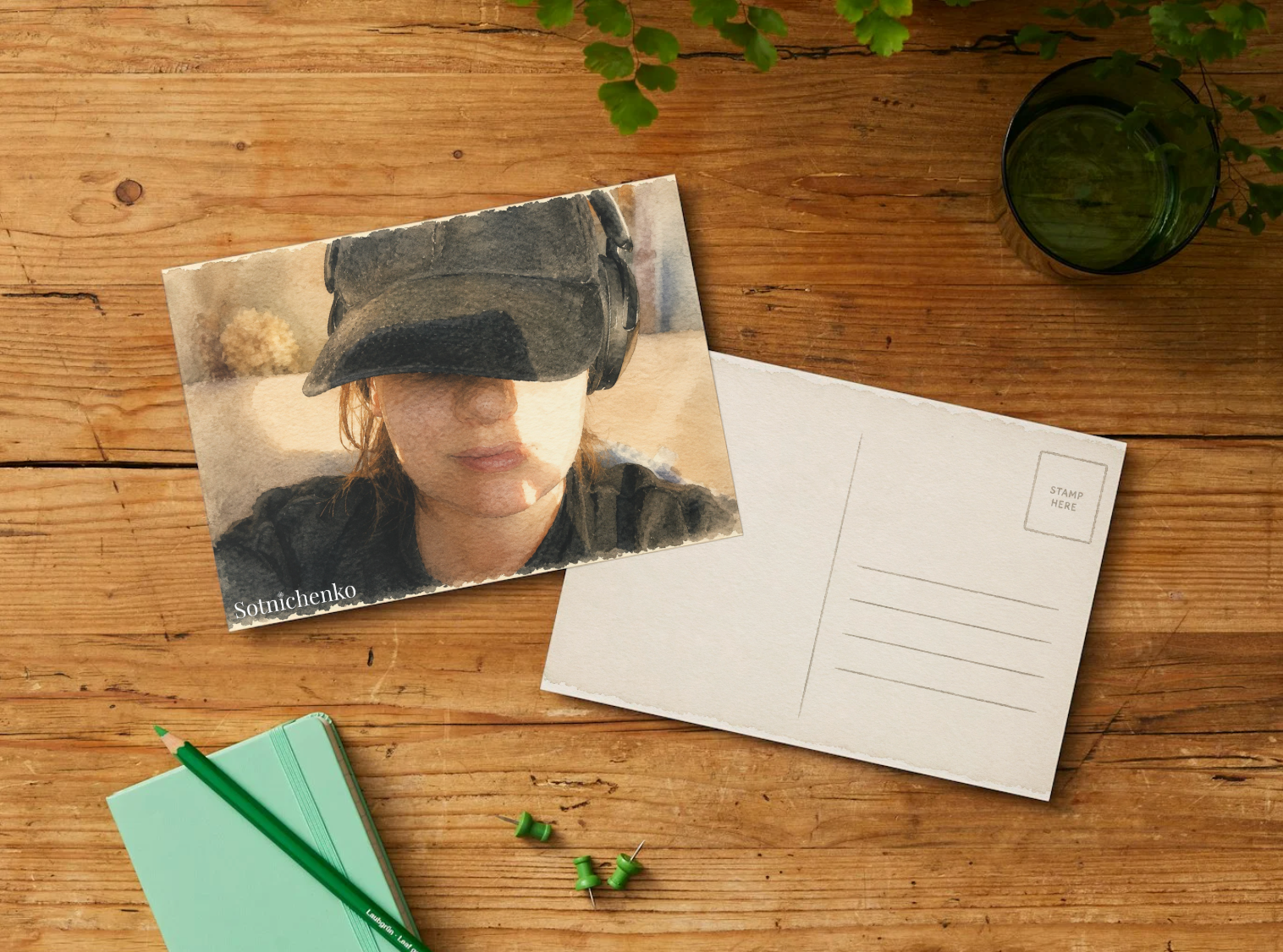 Under the Cap — Vintage Printable Postcard