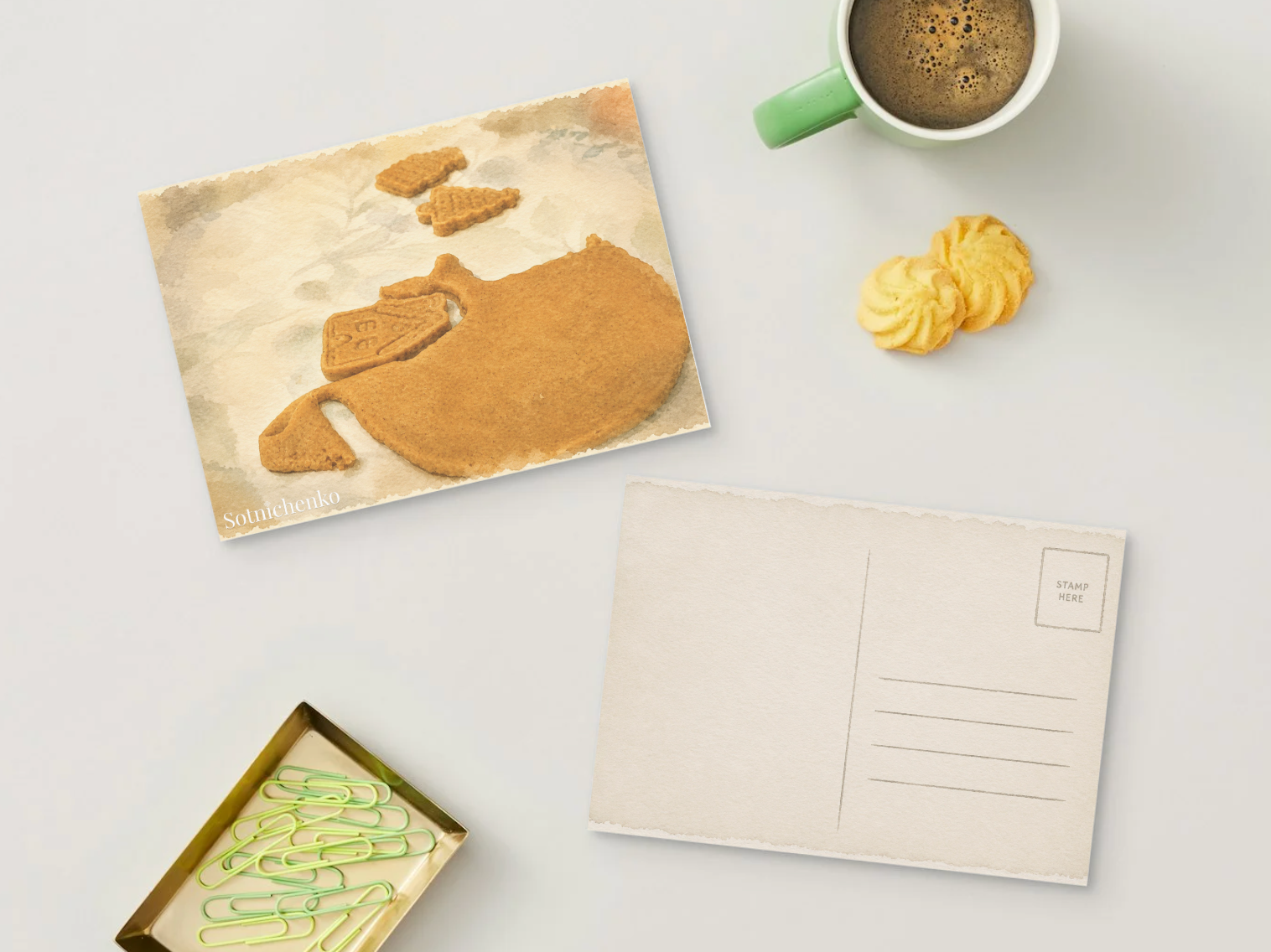 Baking Scraps — Vintage Printable Postcard