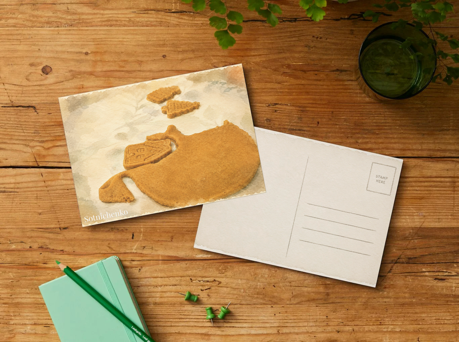 Baking Scraps — Vintage Printable Postcard