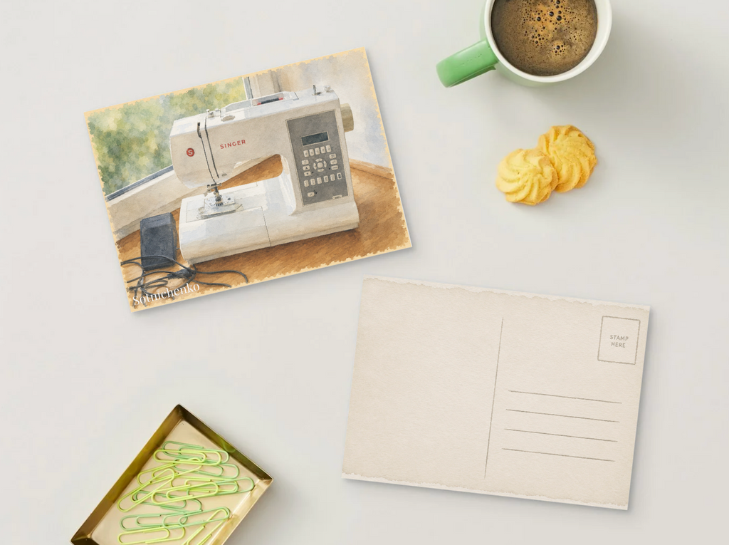 Sewing Light — Creative Printable Postcard