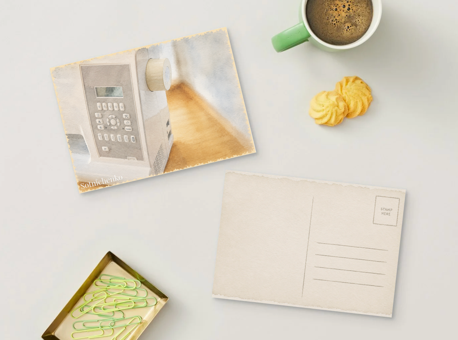 Sewing Controls — Vintage Printable Postcard