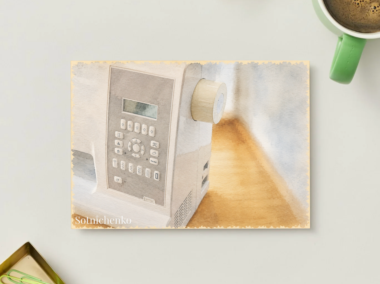 Sewing Controls — Vintage Printable Postcard