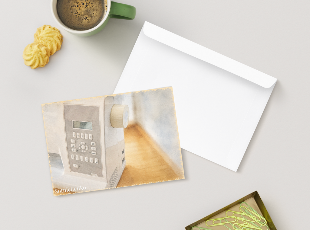 Sewing Controls — Vintage Printable Postcard
