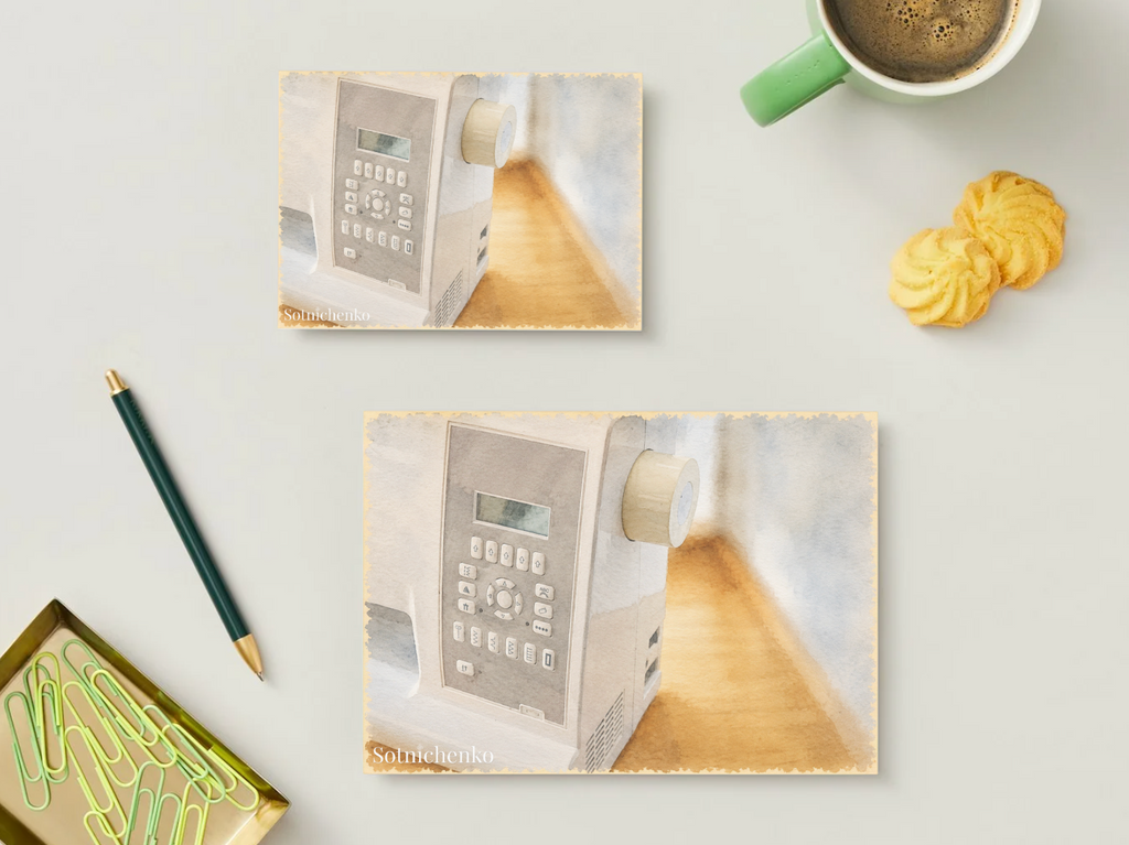 Sewing Controls — Vintage Printable Postcard