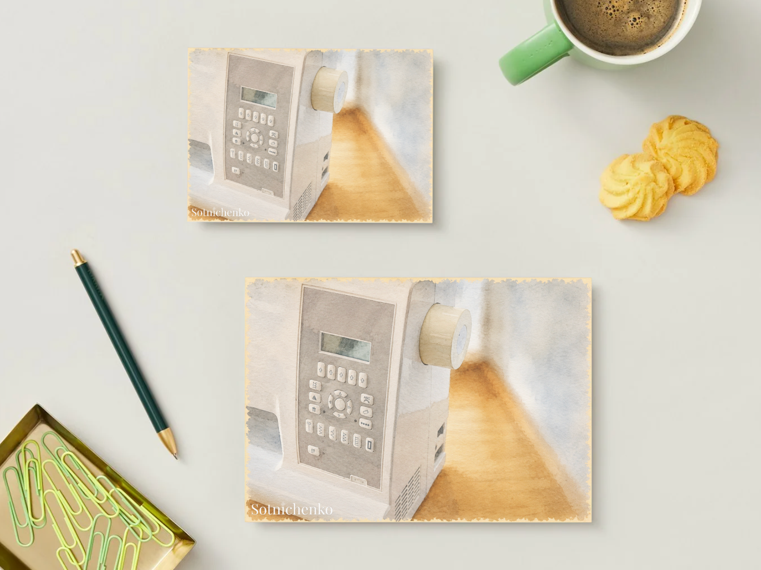 Sewing Controls — Vintage Printable Postcard
