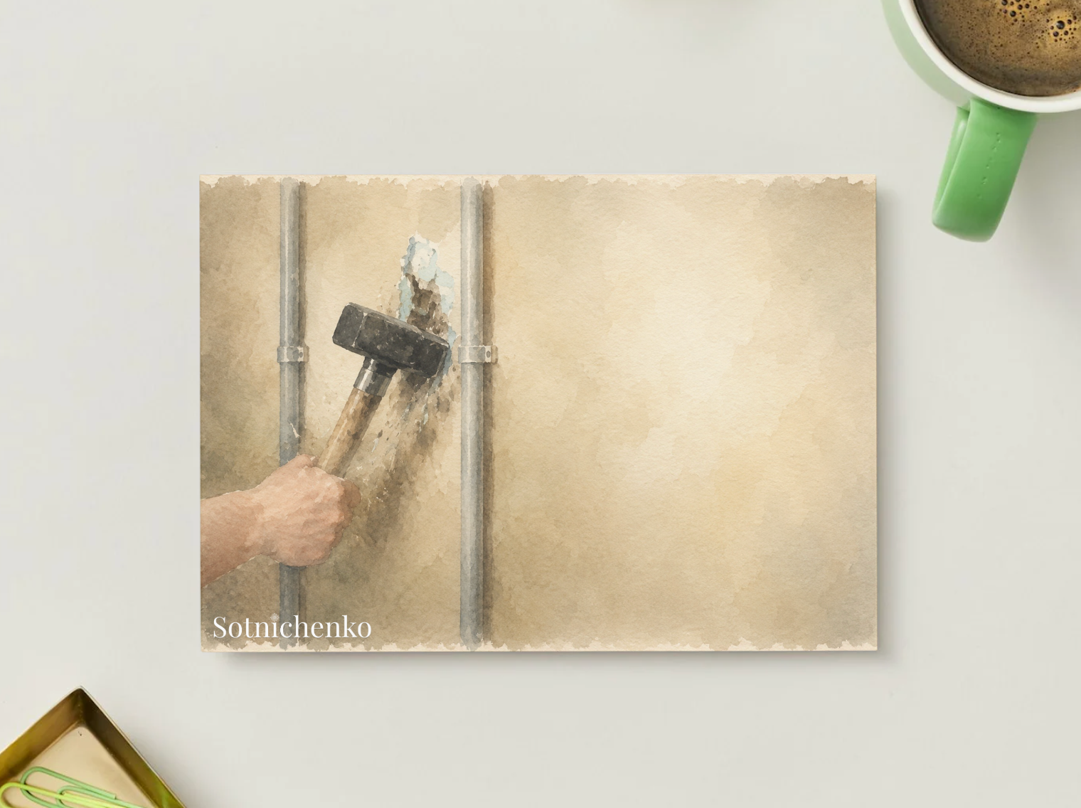 Breaking Through — Vintage Printable Postcard