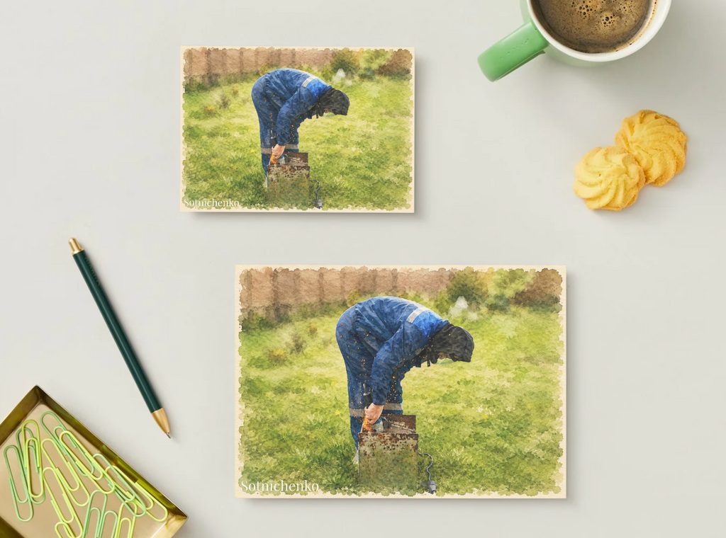 Sparks in the Grass — Industrial Printable Postcard