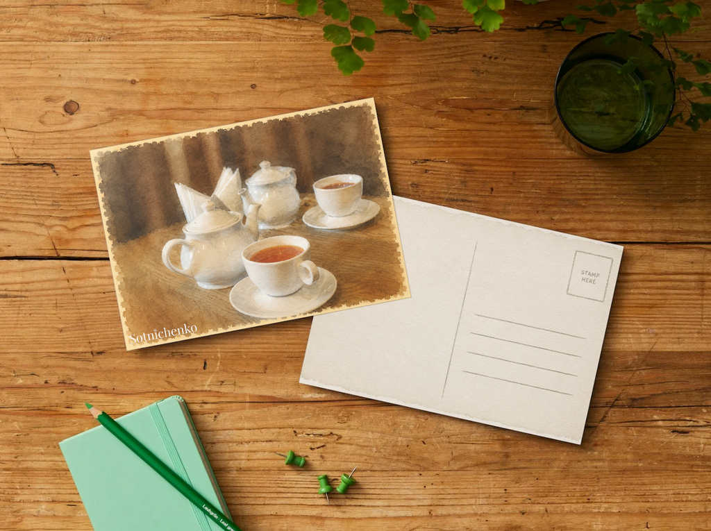 Tea for Two - Cozy Printable Postcard