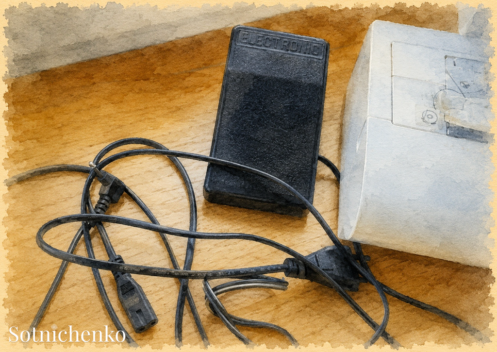 Tangled Wires — Vintage Printable Postcard