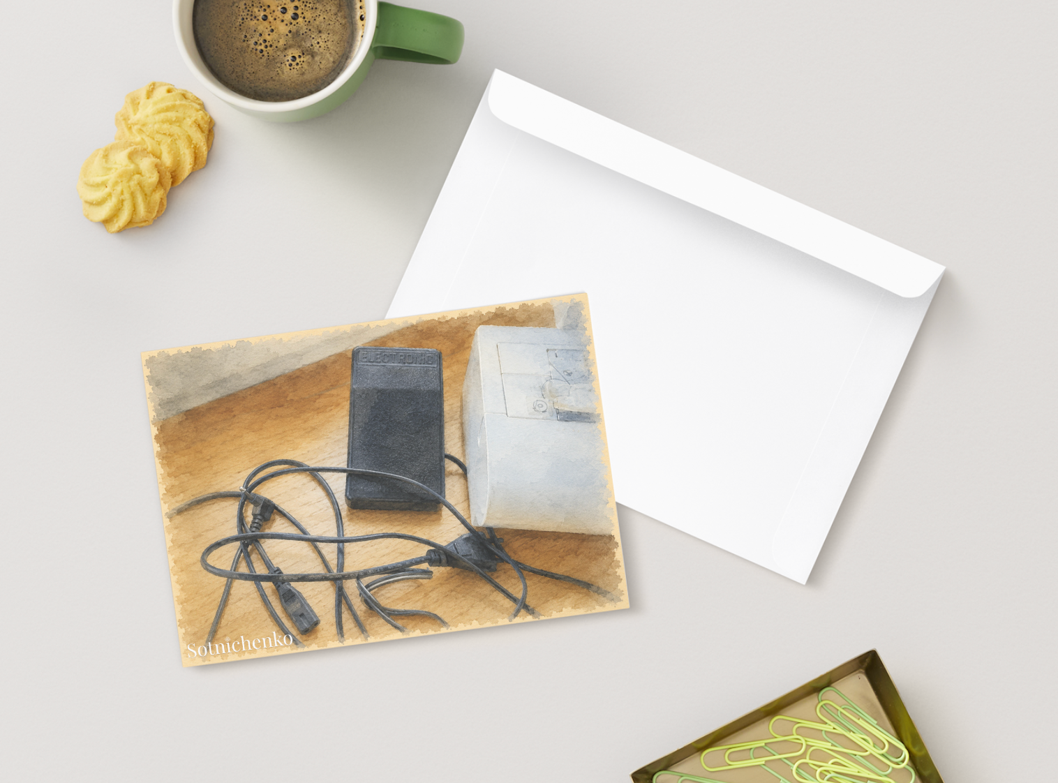 Tangled Wires — Vintage Printable Postcard