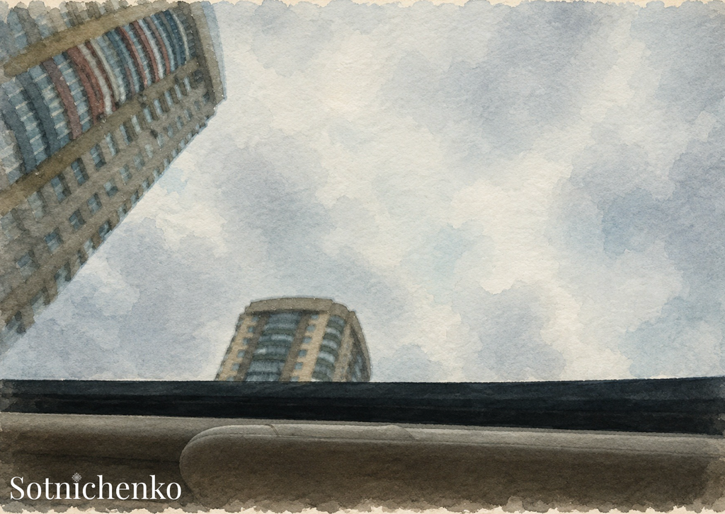 Looking Up — Urban Printable Postcard