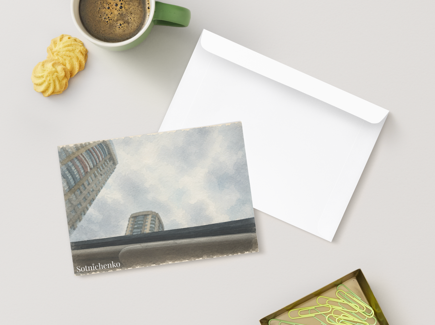Looking Up — Urban Printable Postcard