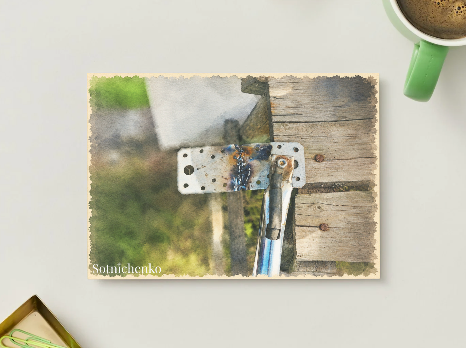 Fixed in Place — Vintage Printable Postcard