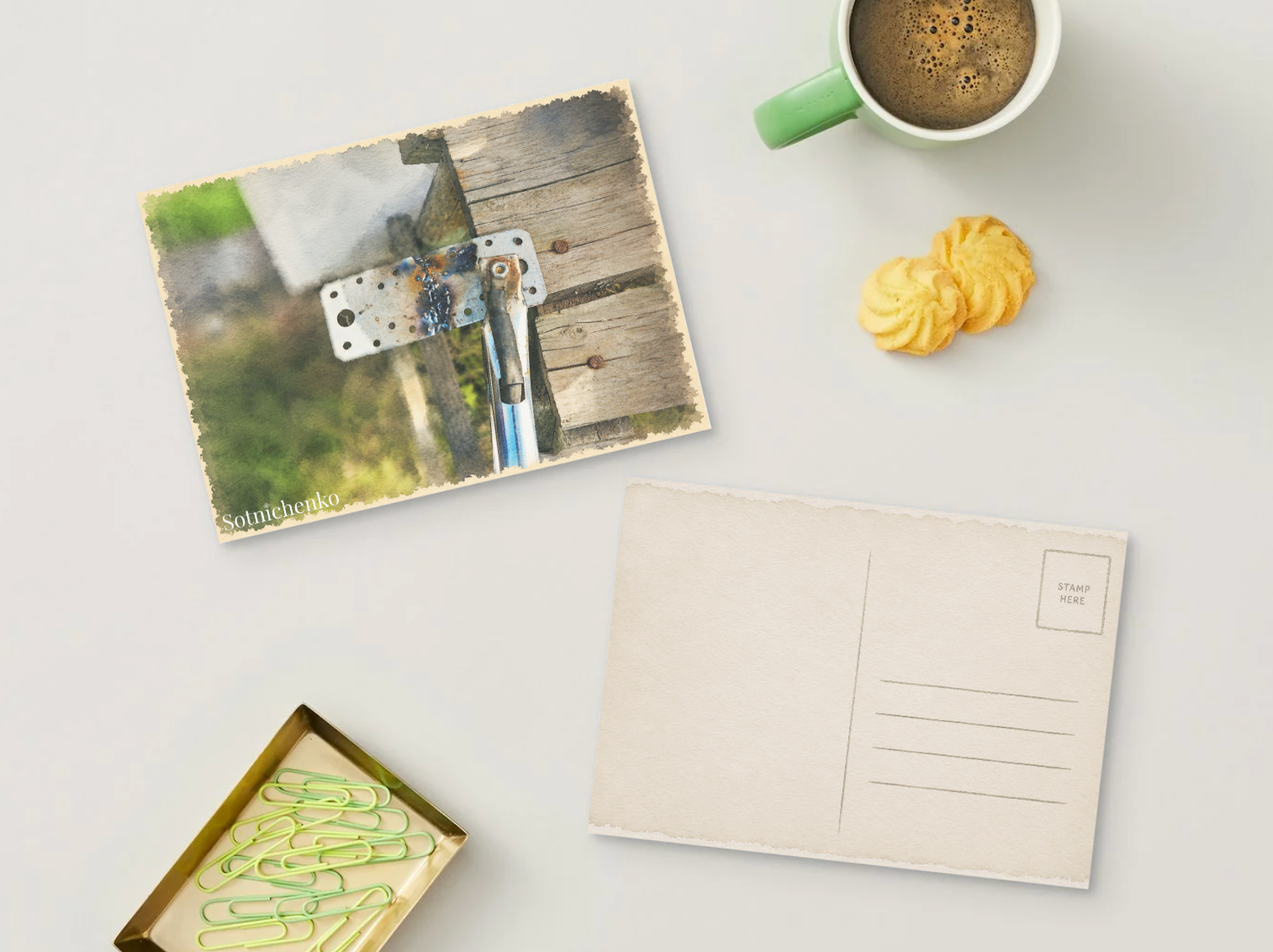 Fixed in Place — Vintage Printable Postcard