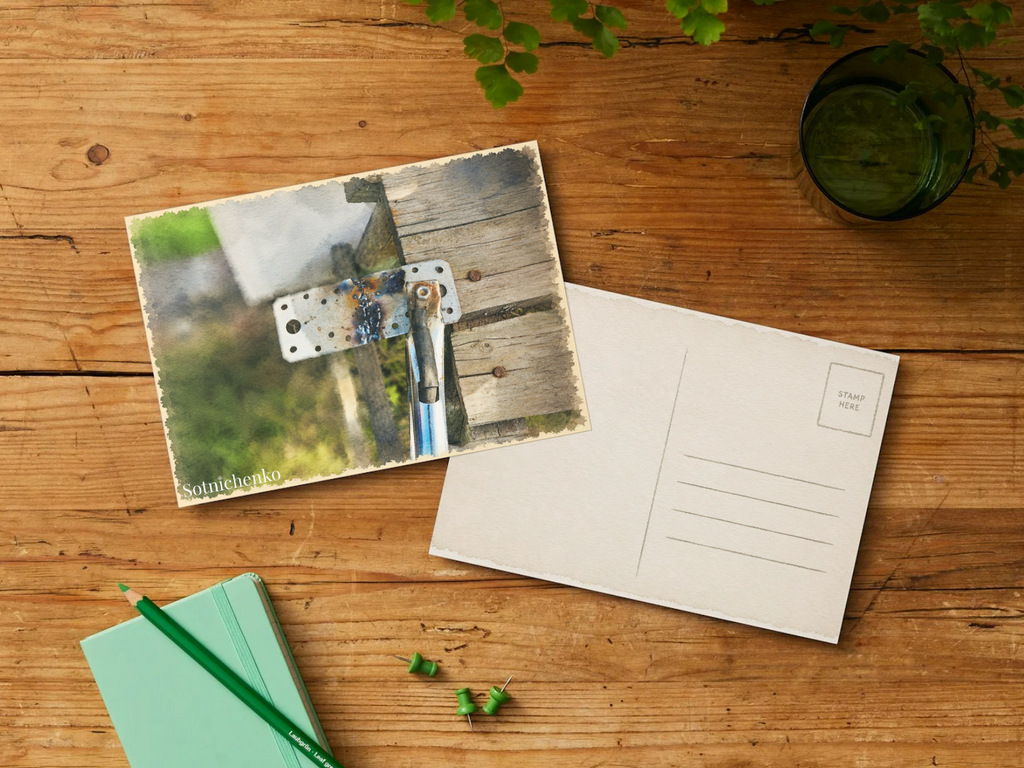 Fixed in Place — Vintage Printable Postcard