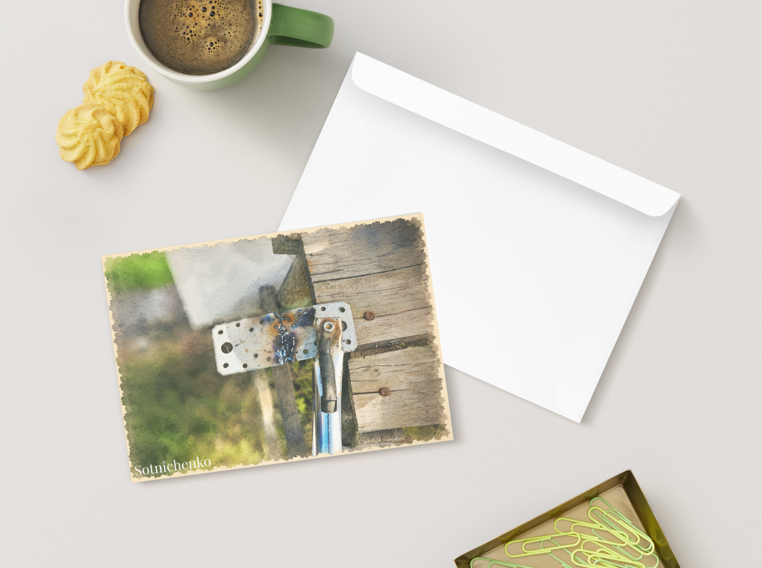 Fixed in Place — Vintage Printable Postcard