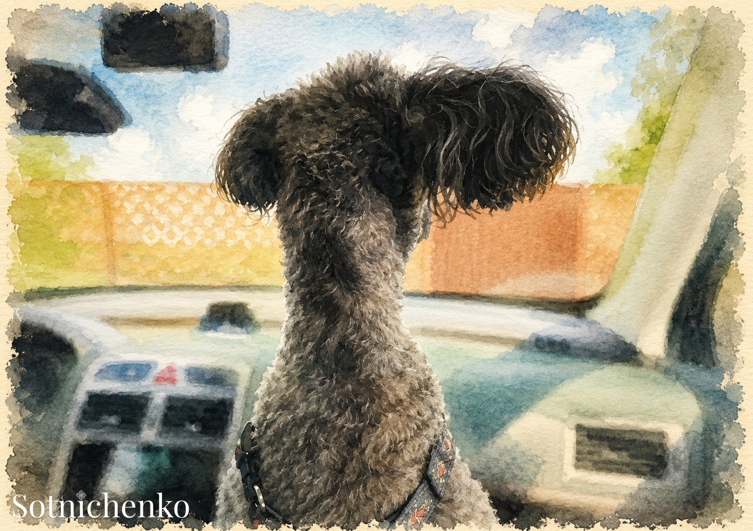 Little Co-Pilot — Vintage Printable Postcard