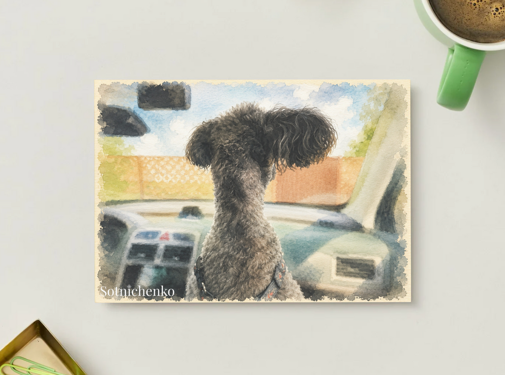 Little Co-Pilot — Vintage Printable Postcard