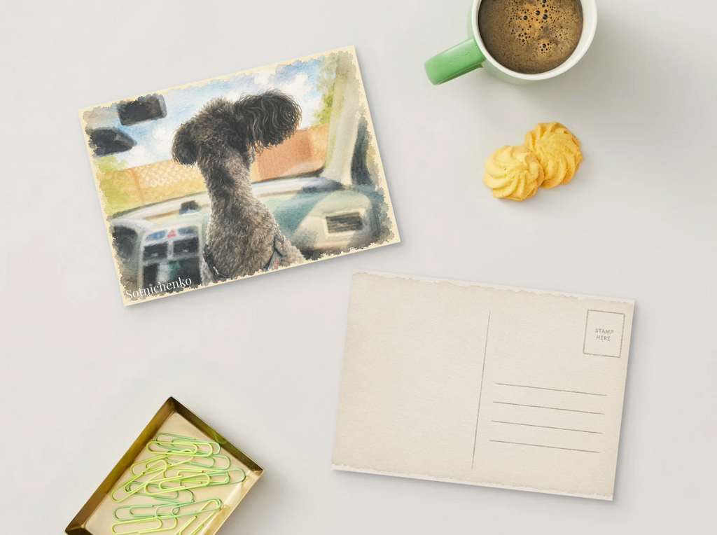 Little Co-Pilot — Vintage Printable Postcard