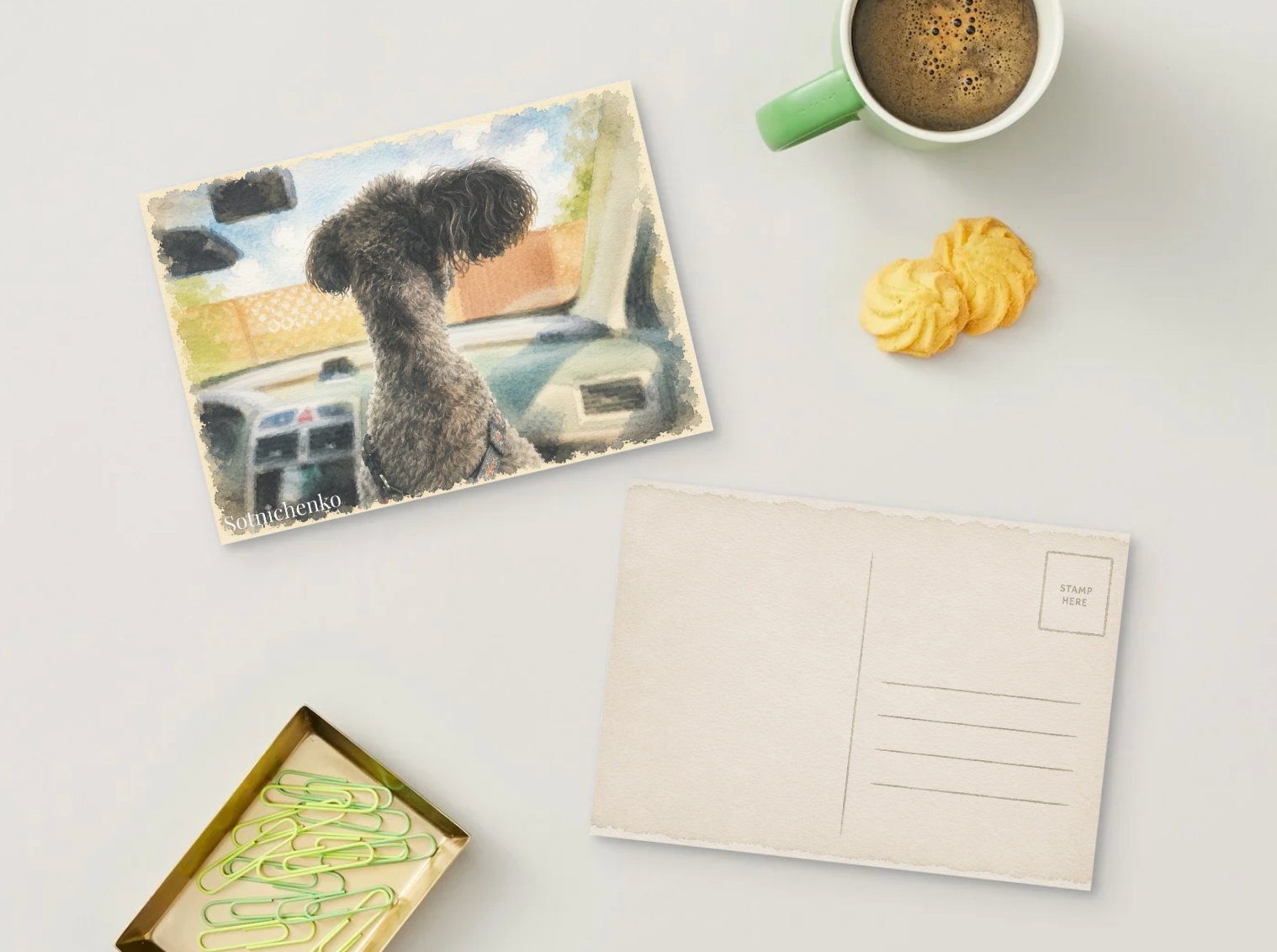 Little Co-Pilot — Vintage Printable Postcard