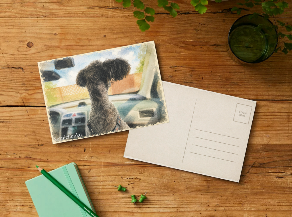 Little Co-Pilot — Vintage Printable Postcard