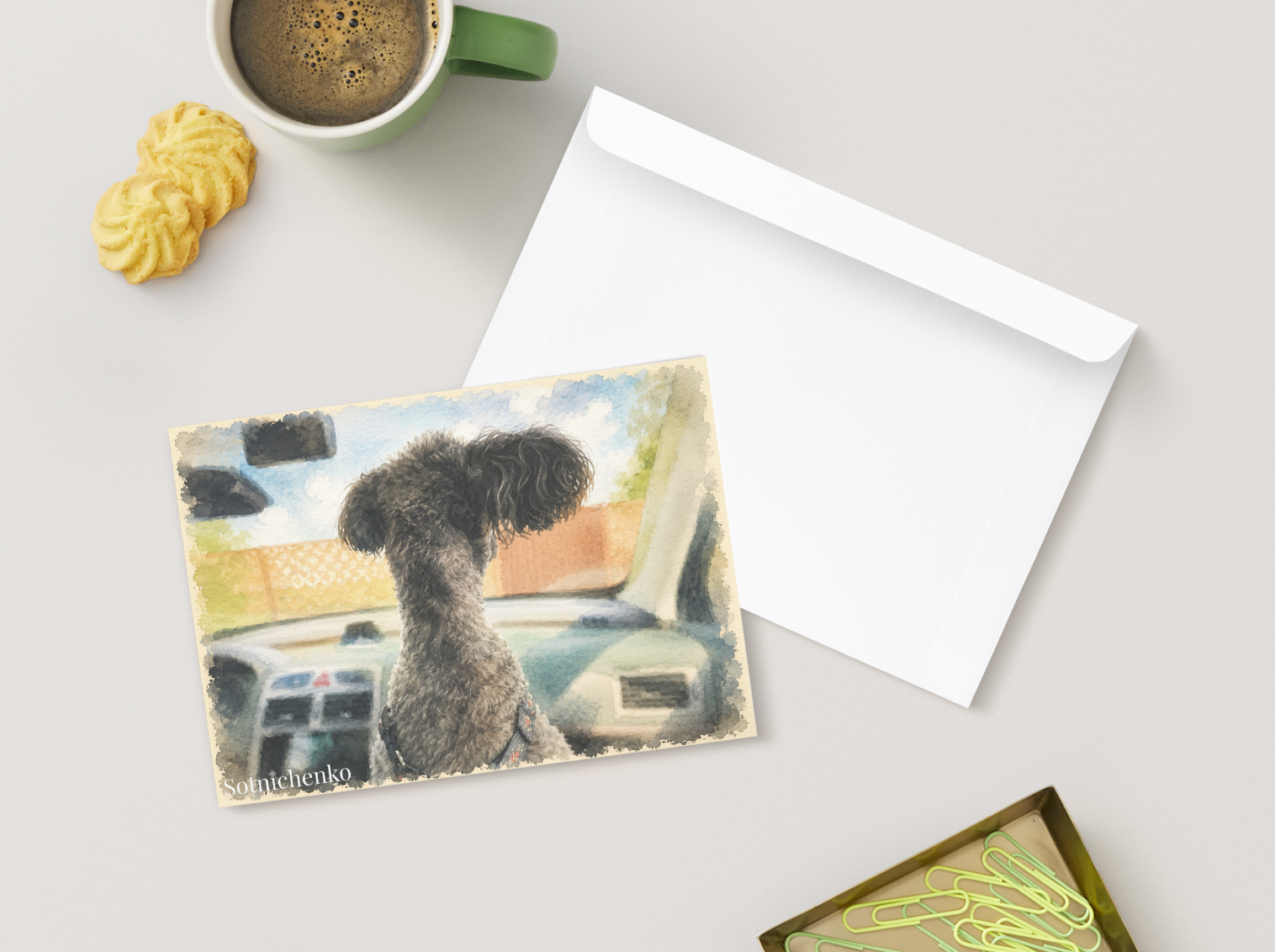 Little Co-Pilot — Vintage Printable Postcard