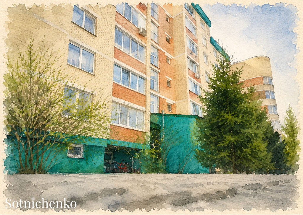 Courtyard Spring — Vintage Printable Postcard