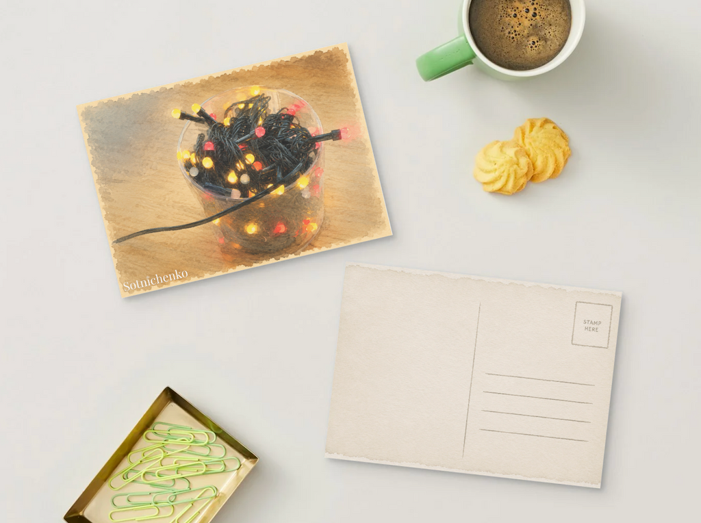 Tangled Lights — Cozy Printable Postcard
