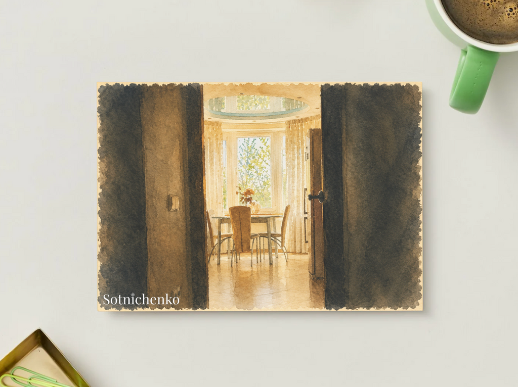 Open Door Morning — Cozy Printable Postcard
