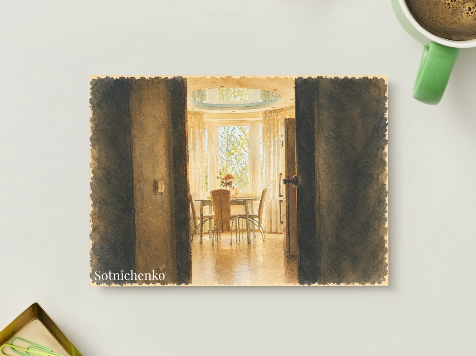 Open Door Morning — Cozy Printable Postcard