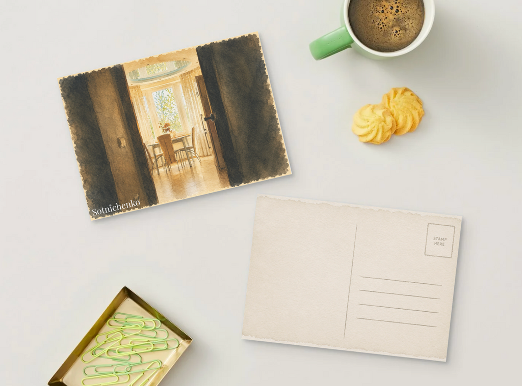 Open Door Morning — Cozy Printable Postcard