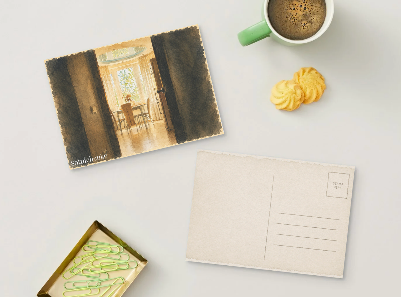 Open Door Morning — Cozy Printable Postcard