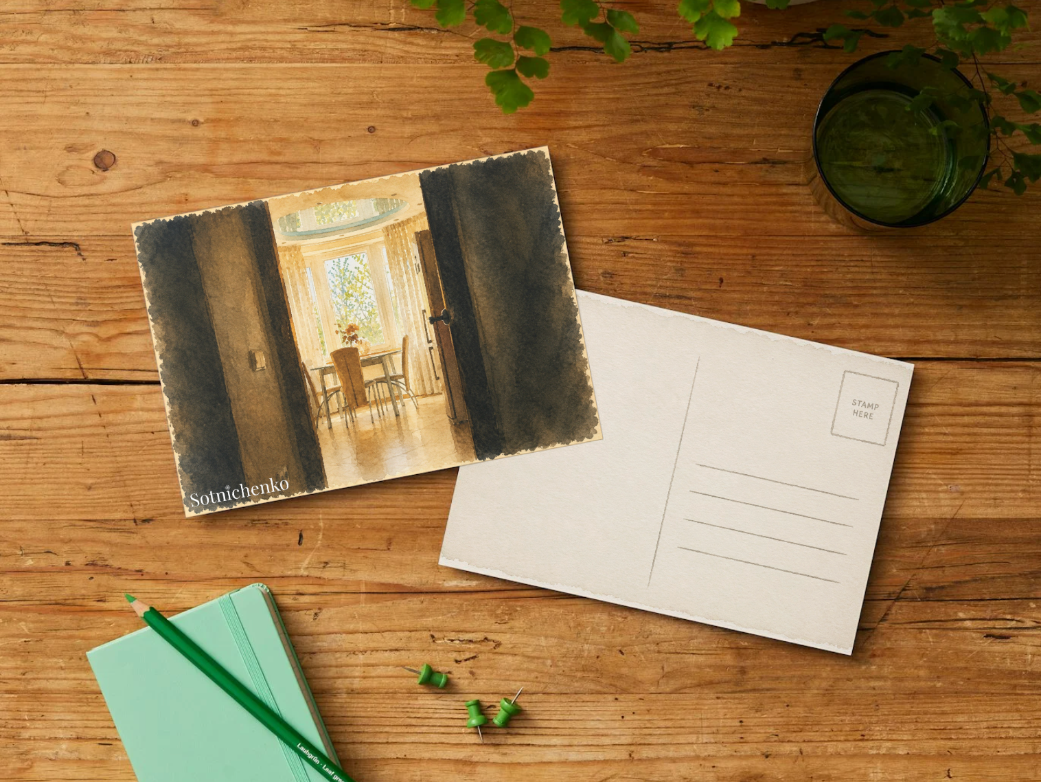 Open Door Morning — Cozy Printable Postcard