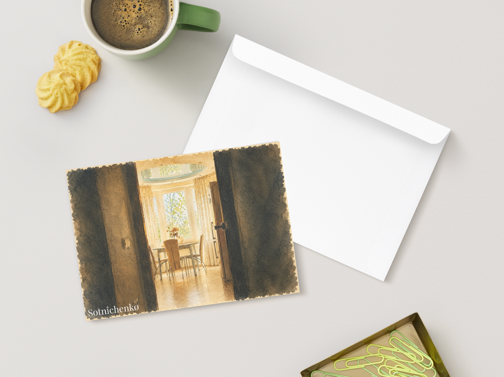 Open Door Morning — Cozy Printable Postcard