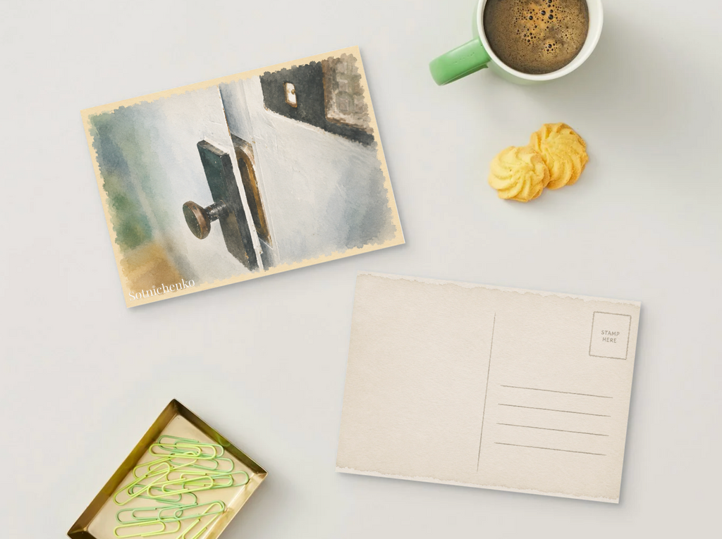 Quiet Doorway — Cozy Printable Postcard