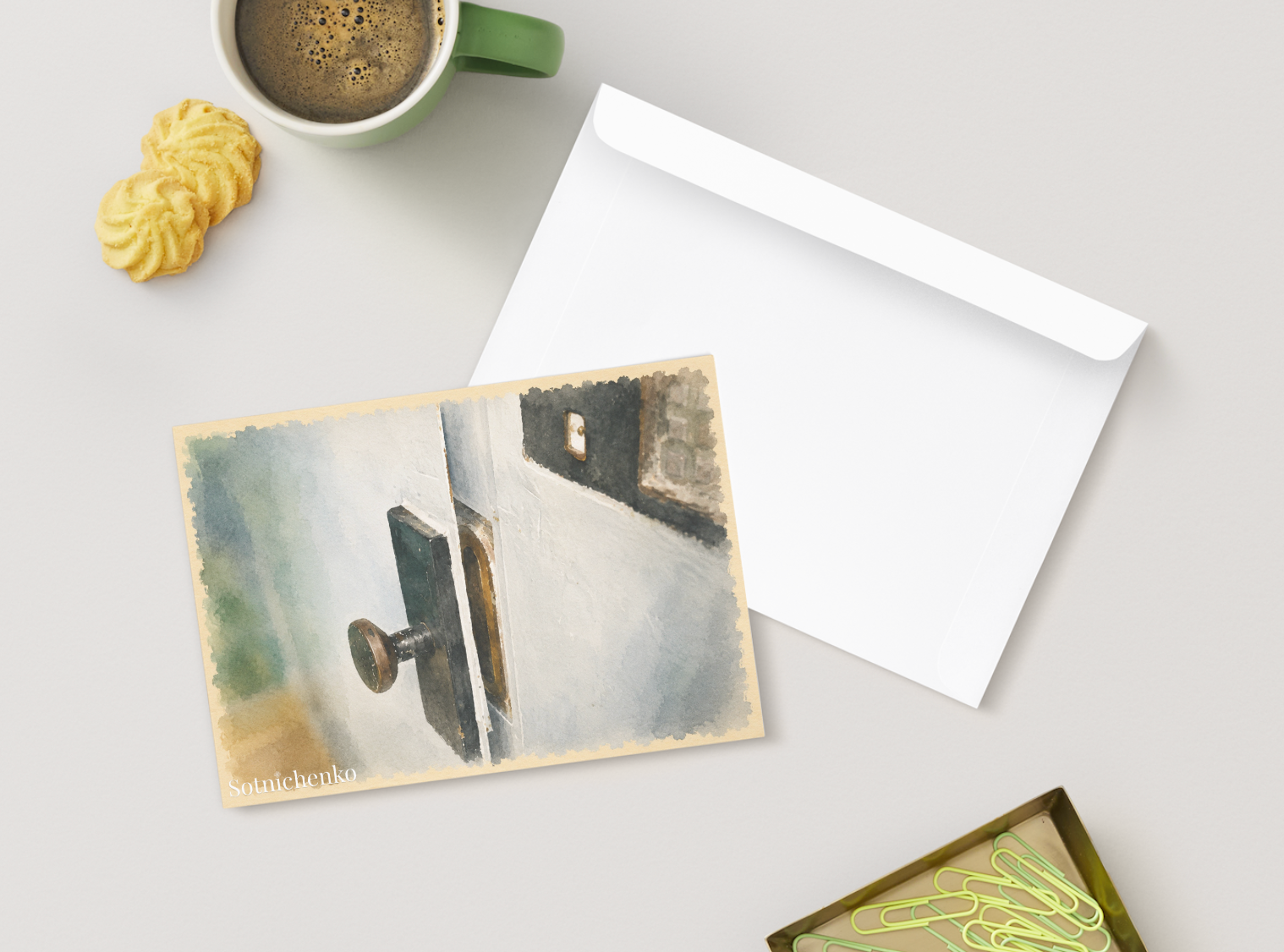 Quiet Doorway — Cozy Printable Postcard