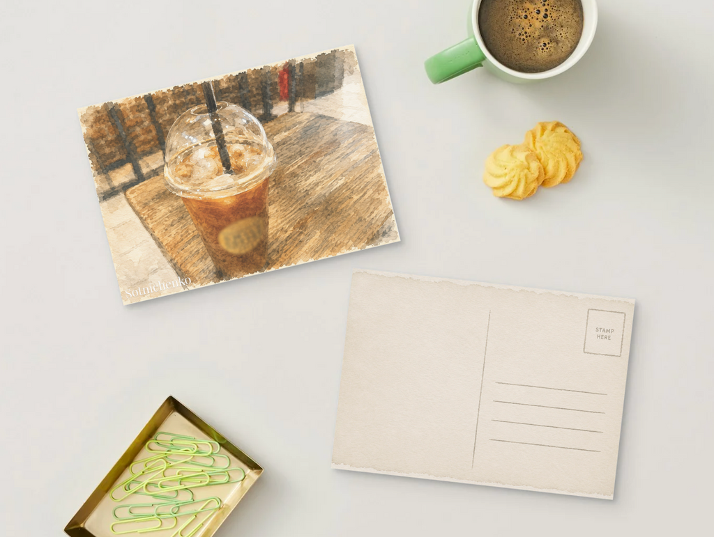 Iced Coffee Break — Cozy Printable Postcard